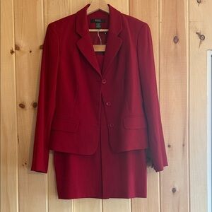Body by Victoria (Victoria’s Secret) Red Blazer & Skirt 2 Piece Set